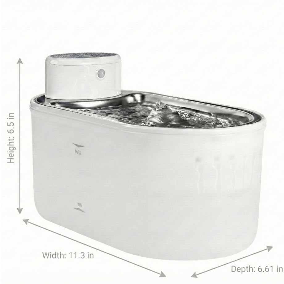 Cat Water Fountain Stainless Steel & Cordless Dog Water Fountain