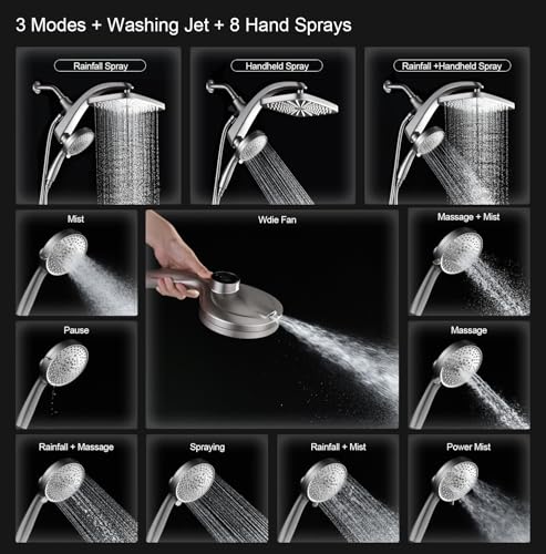 12" High Pressue Rain Shower Head with Handheld