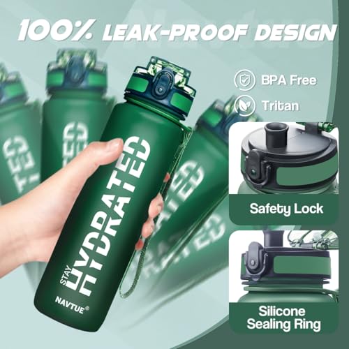 Water Bottle 32 oz Motivational Time Marker Tritan Bottle
