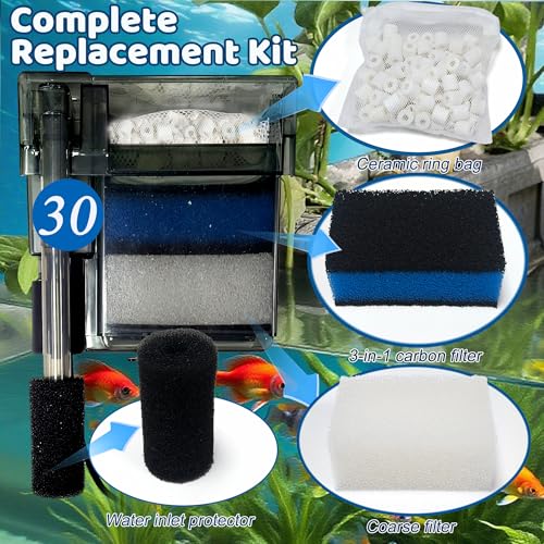2 Sets of 3 Stage Filtration Filter for AquaClear 30 Power Filter (8 Count)