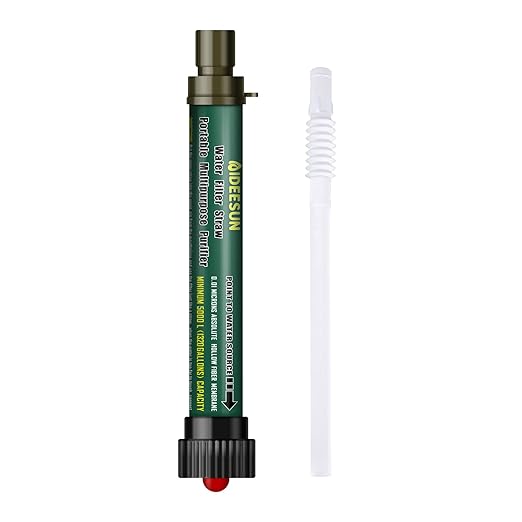 Personal Water Filter, Water Straws,99.999% Impurities Removal, 5000 Liters Capacity, Water Purifier Survival, for Hiking, Camping, Travel, Backpacking, Outdoor Activities, 5 Stage Filtration