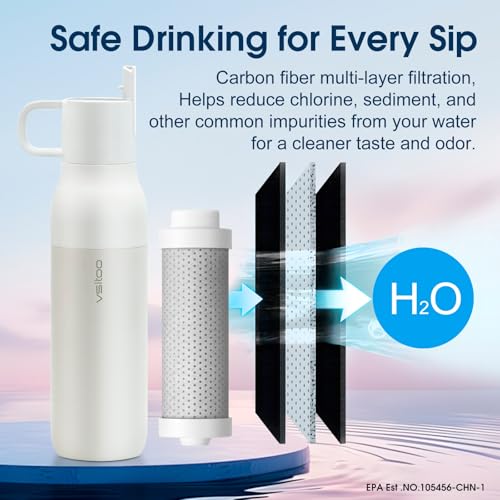 S2 25oz Insulated Stainless Steel Filtered Water Bottle with Straw