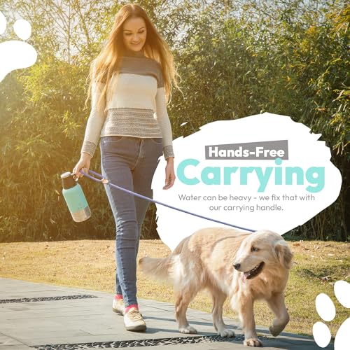 Portable Dog Water Bottle with 2 Removable Water Bowls for Dogs