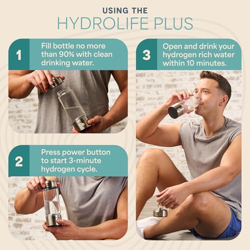HydroLife Hydrogen Water Generator Portable Bottle with SPE