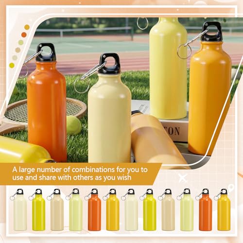 36 Pcs Lightweight Aluminum Water Bottle Bulk 17 oz Leak Proof Bike Water Sports Bottles with Buckle and Twist Cap Team Reusable for Sports Gym Bicycle Camping (36 Count)