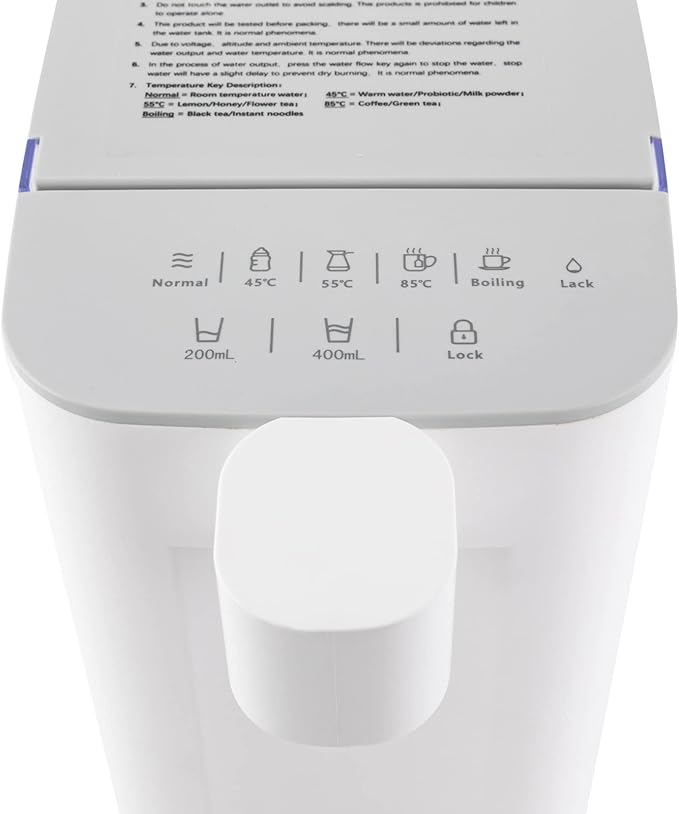 Electric Kettles, 102z Low-Noise Instant Hot Water Dispenser with Adjustable 5 Temp &2 Water Volume Dispense, Electric Water Filter Dispenser for Homes, Offices and Schools (White)