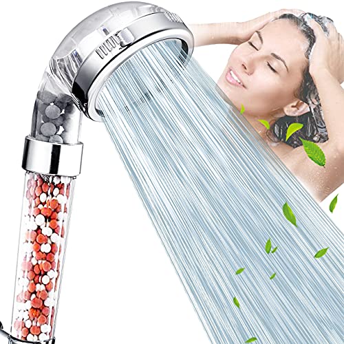 Shower Head Filter Filtration High Pressure Water Saving 3 Mode Function Spray Handheld Showerheads for Dry Skin & Hair
