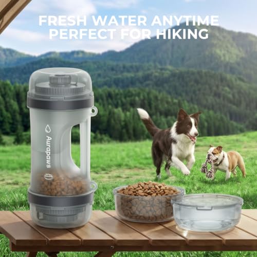 33.5oz Portable Dog Water Bottle for Travel Hydration&Food Feeder