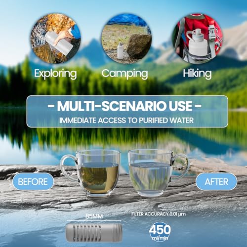 Collapsible Water Bottle with Filter for Travel