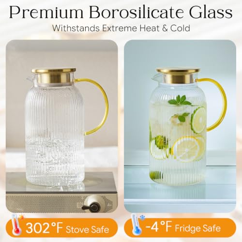 68 oz Glass Pitcher with Lid (2 Count)