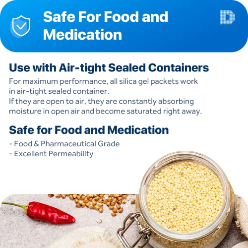 2 Gram [250 Packets] Food Grade Silica Gel Packs Desiccant Packs