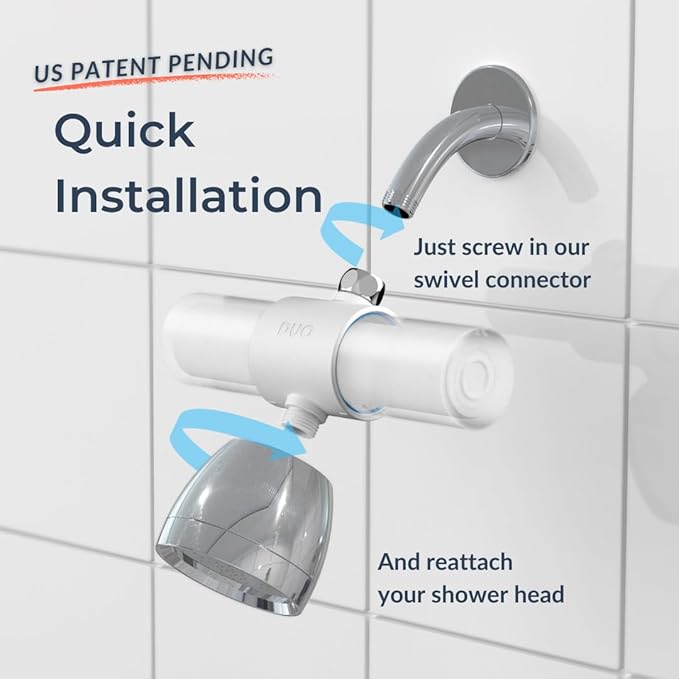 Weddell Duo Shower Filter – NSF Certified Shower Filter for Chlorine Reduction, Lead-Free, Easy Installation, Award-Winning Filter for Healthier Hair & Skin (Pink)
