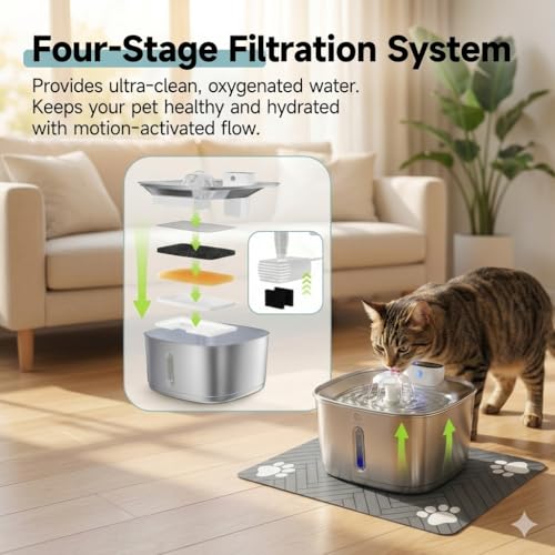 Replacement Filter for Stainless Steel Water Fountain