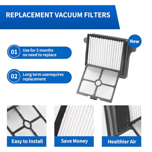Replacement Roller Brushes & Filters for Tineco S7 Pro FW200300US (4 Count)