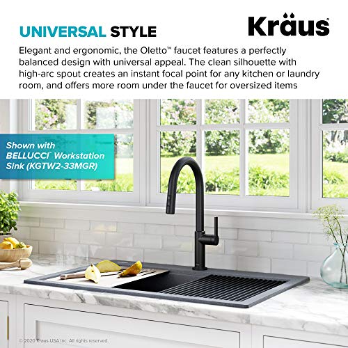 Matte Black Single Handle Pull Down Kitchen Faucet KPF