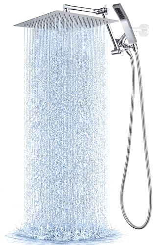 All Metal 12 Inches Rainfall Shower Head with Handheld Combo