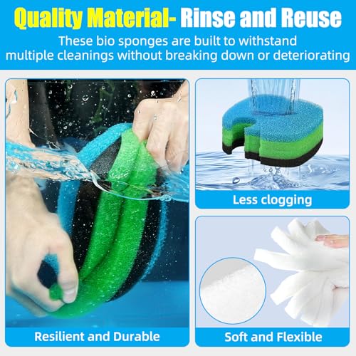 16 pcs Replacement Canister Filter Pads Compatible with SUNSUN HW