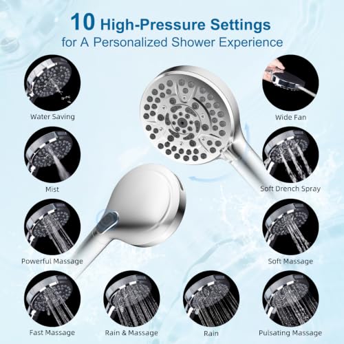 All Metal 12" High Pressure Rain Shower Head Combo