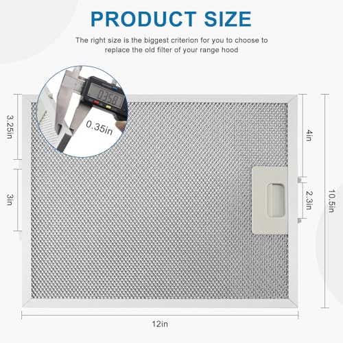 2 Pack W10169961A Hood Vent Grease Filter 10.5" X 12"