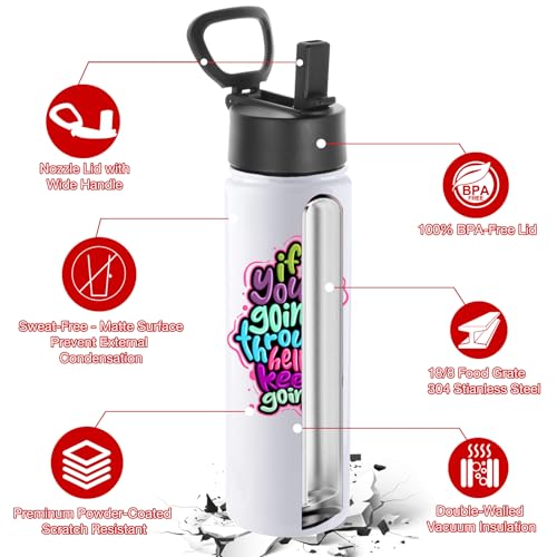 Sublimation Insulated Water Bottles Blank Bulk 8 Pack (8 Count)