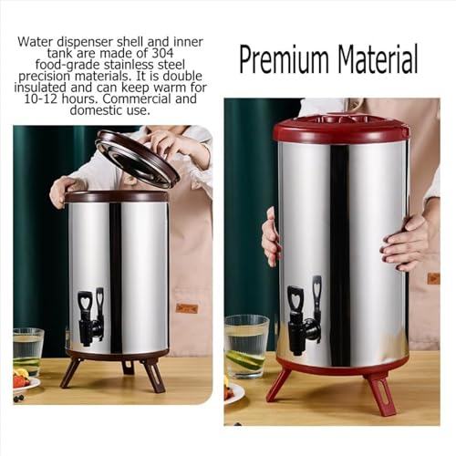 Hot and Cold Water Dispenser with Faucet Portable Insulated Beverage Kettle 8L