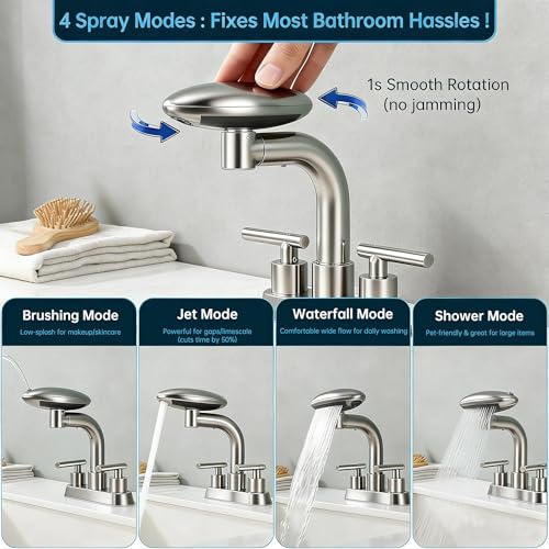 Brushed Nickel Bathroom Sink Faucet