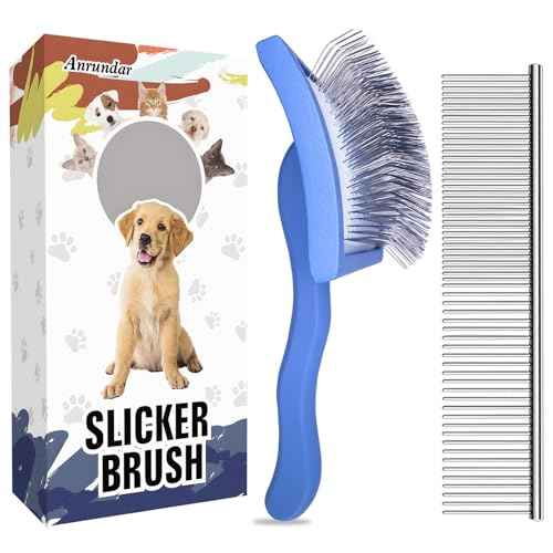 2PCS Slicker Brush for Dogs & Pet Comb