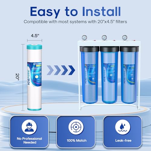 3 Stage 4.5"x 20" Whole House Water Filter Replacement Kit (3 Count)