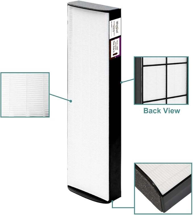 Whirlpool 1183800 - Genuine True HEPA Filter Replacement - Fit for Air Purifier Portable Tower WPT80 - Large