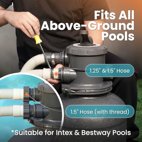 15" Sand Filter Pump for Above Ground Pool with Timer