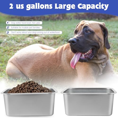 2 Gallon Large Dog Water Bowl (2 Count)