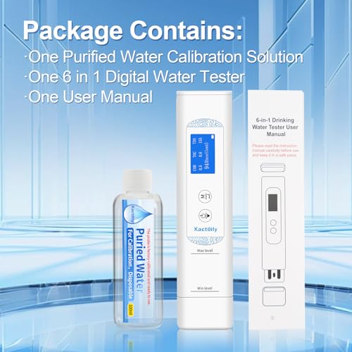 6 in 1 Water Tester for Drinking Water and Calibration Solution