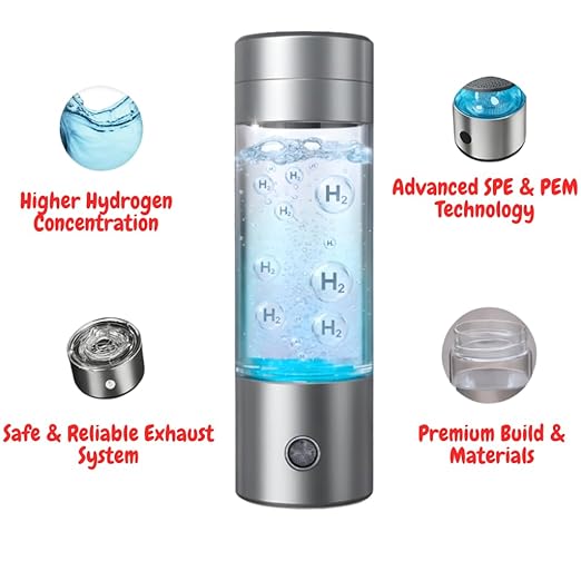 Portable Hydrogen Water Bottle, On-The-Go Personal Hydrogen Generator, Enjoy Wellness Hydration Anywhere (5000)