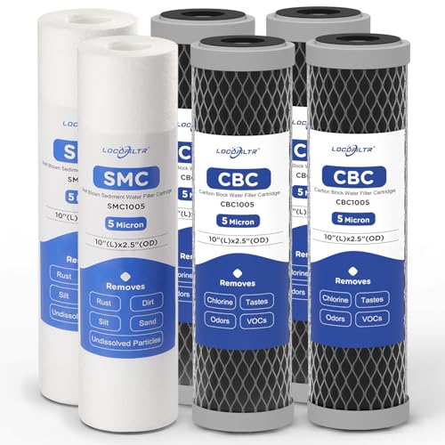 3 Stage 10" x 2.5" Water Filter Replacement Cartridge (6 Count)