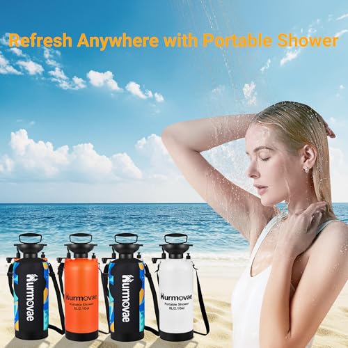 2.1Gallon (8L) Portable Shower for Beach & Camping, 10 Spray Modes
