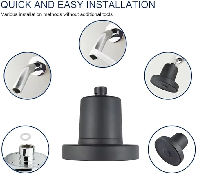 Cascada Filtered Shower Head with 15-Stage Filter Water Softener - Matt Black Finish