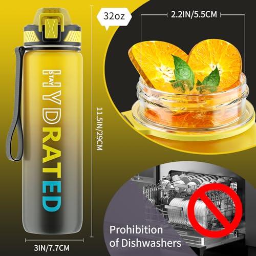 Water Bottle with Straw