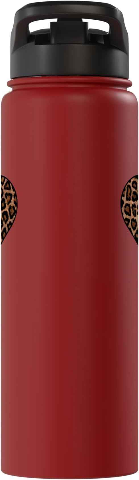 Heart Love Cheetah Leopard Tiger | Wild Animal Print Stainless Steel Insulated Water Bottle