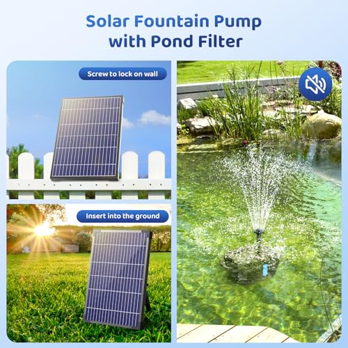 12W Solar Fountain Pump & Pond Filter Kit