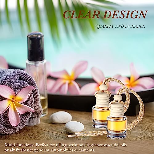 800 Pieces Hanging Car Diffuser Air Freshener Bottle Bulk Empty Glass Refillable Perfume Bottles Oil Diffuser Aromatherapy Pendant for Auto Interior Ornaments Decor (800 Count)