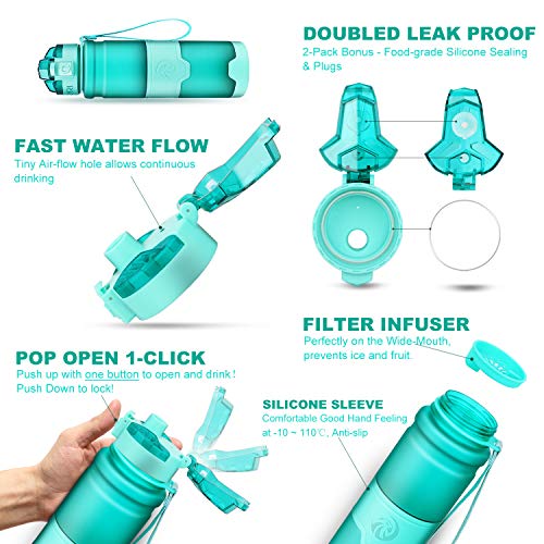 14 oz Tritan Copolyester Water Bottle with Food Grade Silicone Lid