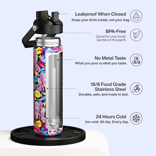 Insulated Water Bottle with Straw Stainless Steel Water Bottle