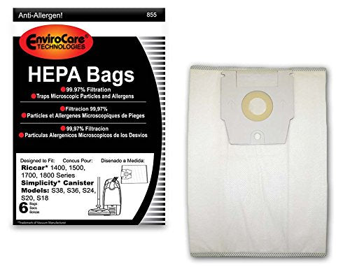 Replacement HEPA Filtration Vacuum Cleaner Bags made to fit Riccar 1400