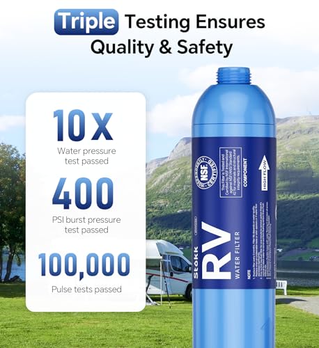 RV Water Filter with Flexible Hose Protector 2 Pack