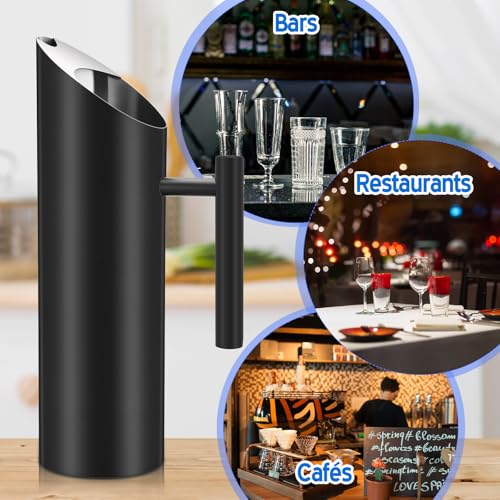 3 Pack 53oz 1.5l Stainless Steel Water Pitcher Modern Metal Pitcher with Ice Guard Black Carafe Drink with Handle or Iced Hot Drink Tea Juice Coffee Beer (3 Count)