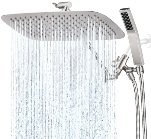 All Metal 14" Rain Shower Head with Handheld for Bathroom Upgrade