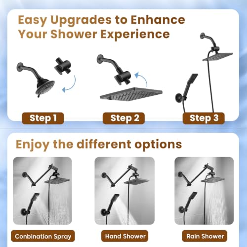Rain Shower Head with Handheld Spray