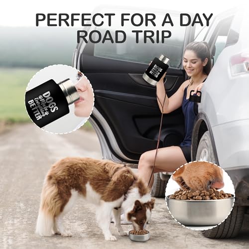 Insulated Dog Travel Water Bottle With Detachable Bowls