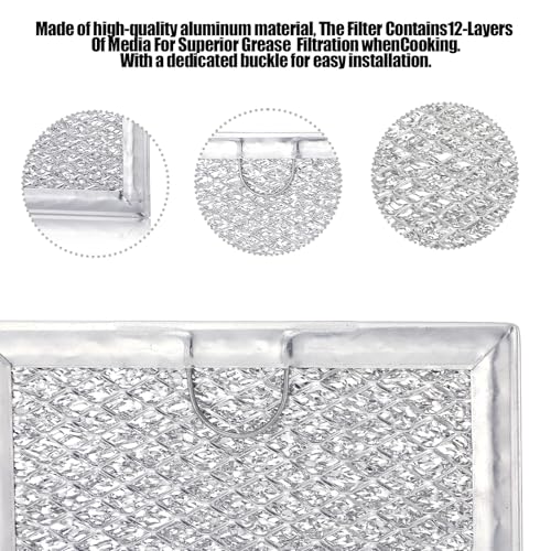 3 Pack Grease Filter & Charcoal Filters Set for Microwave Filter Replacement Combo