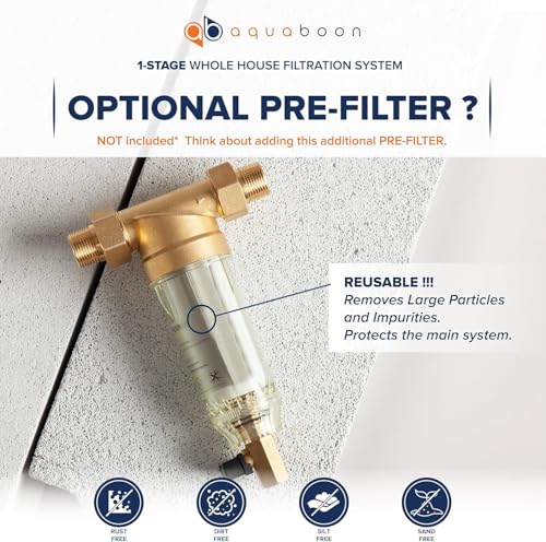 3 Stage Whole House Water Filter System with 5 Micron 10x4.5 House Water Purification 2 Reducing Sediment and Carbon Chlorine Reduction Filter